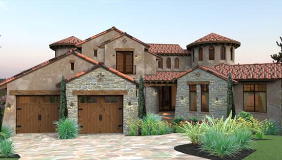 image of tuscan house plan 4442